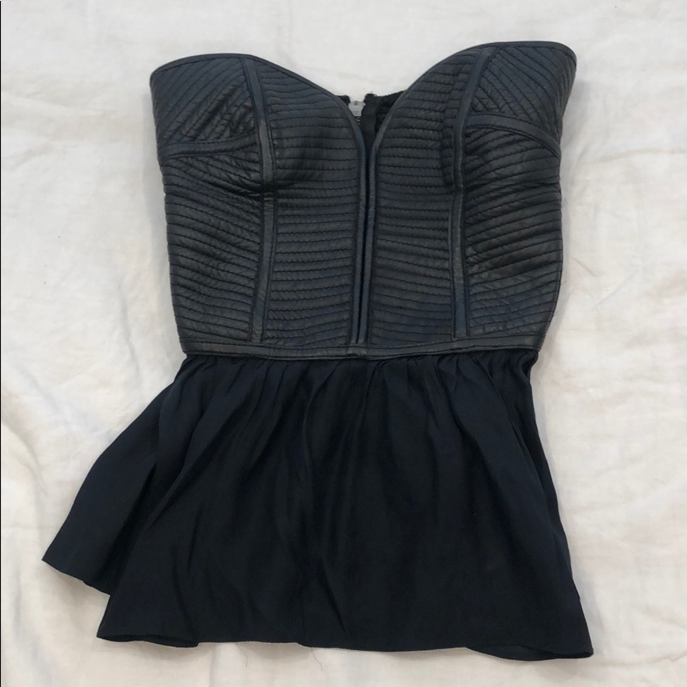 Parker leather corset top